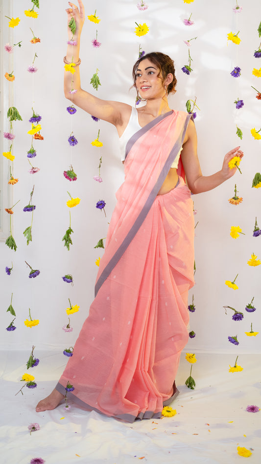 Pink Daisy Pure Cotton Saree